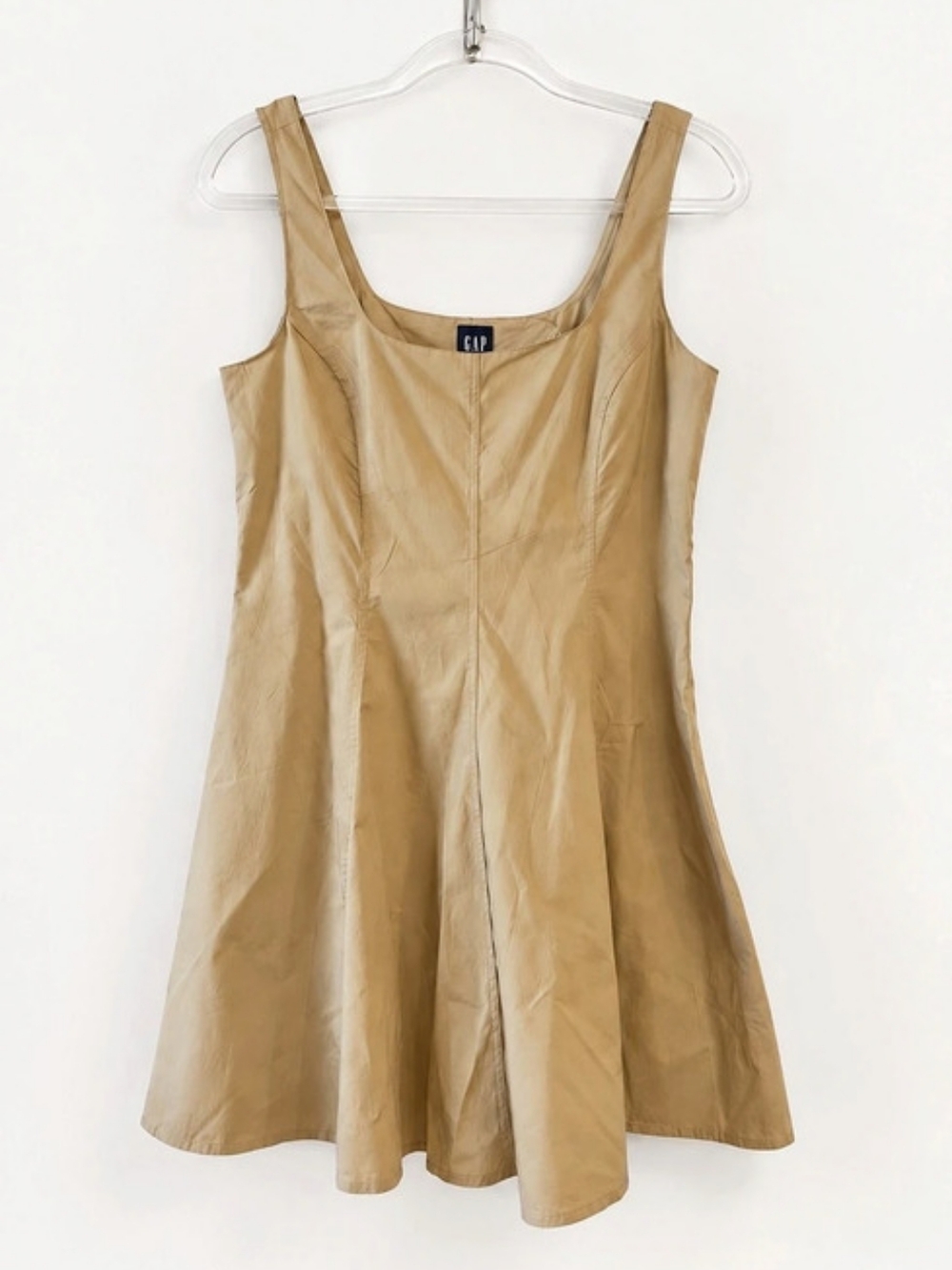 Gap Square-Neck Pleated Mini Dress Brown Size 6
